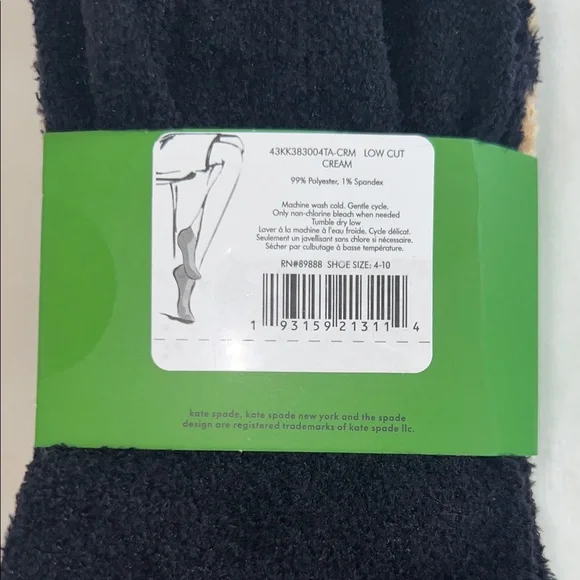 Kate Spade Fuzzy Leopard Low Cut Socks 3-Pair Set | Cream, Black & Tan - Picture 4 of 4